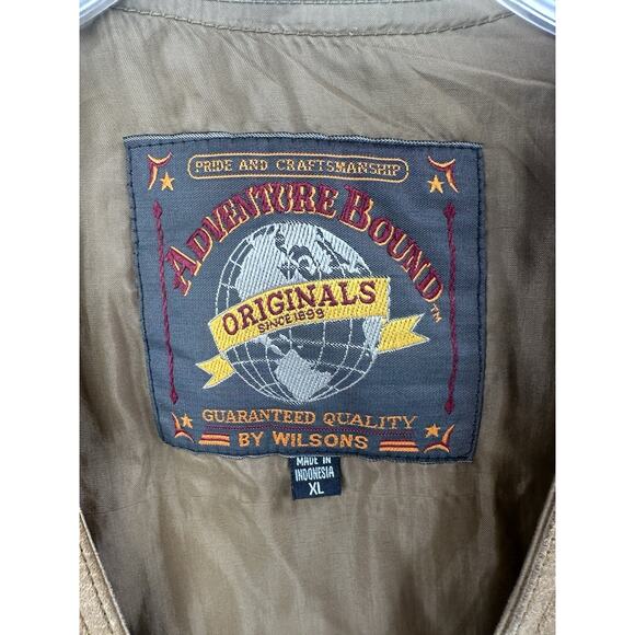 Wilsons Adventure Bound Leather Waistcoat Motorcycle Biker Vest Xl Button Up - Picture 5 of 5